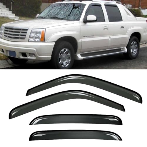 Wensdy 4pcs Side Window Wind Deflectors,Outside Mount Shade Sun rain Guards,Dark Smoke Visors for 2002-2006 Cadillac Escalade,2000-2006 Chevy Tahoe/GMC Yukon,2001-2006 Yukon Denali 94304 - size: 02-06 Cadillac Escalade