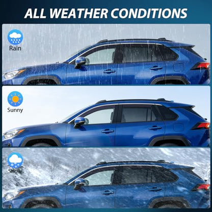 Nilight in-Channel Rain Guards for Toyota RAV4 2019 2020 2021 2022 2023 2024 2025, Light Smoky Blue Side Window Visor Deflectors Vent Shades, Rain Protection & Wind Noise Reduction, 4PCS - color: Toyota RAV4 2019-2025