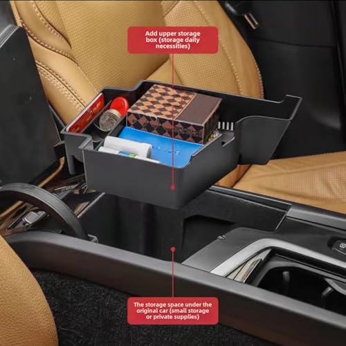 For Volvo Accessories Insert Armrest Tray Center Console Organizer, （2018-2026） xc60 （2015-2026） XC90 S90 S60 V60 V90 Middle Console Organizer Tray, Storage Box (XC90 XC60 S60 Box)