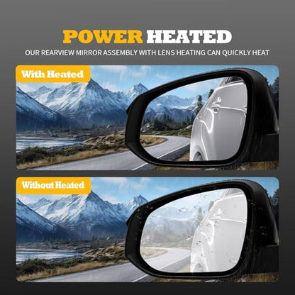 Left Driver Side Mirror Assembly Compatible with RAV-Four 2015-2018 Heated Blind Spot Detection Turn Signal Power 879400R190 Black (8Pins)