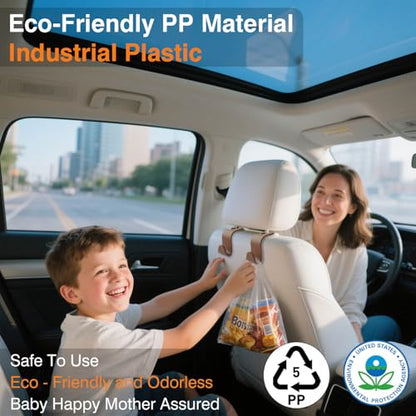 Car Seat Hooks & Purse Holder - 4 Pack Boxed,55 lb Heavy Duty,Eco PP Car Hooks for Purse/Bag/Baby Gear/Gym Bag/Groceries/Cup/,Fits 0.32-0.55”Car Headrest Rods (Brown) - color: Brown