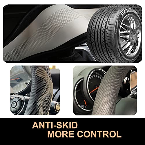 PINCTROT Large Size Comfy Grip Steering Wheel Cover, Anti-Slip Design, 15.5-15.75 Inch(Silicone Gray) - color: 4.Gray, size: Large Size[15 1/2''-15 3/4'']