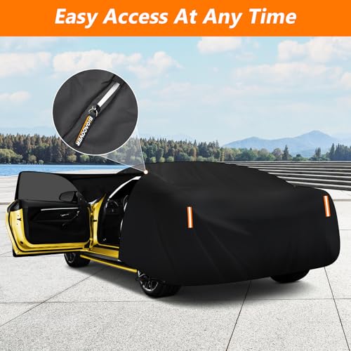 Car Cover for Jeep CJ7 1976-1986, Waterproof 420D Oxford Cloth and Cotton Cover Outdoor Full Car Covers with Zipper Windproof Heavy Duty All Weather Protection - size: for CJ7