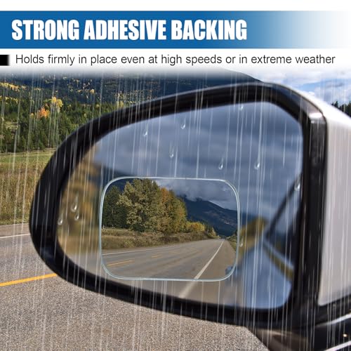 Square Car Blind Spot Mirror, Adjustable Frameless HD Convex Rearview Side Mirror for Enhanced Safety, Universal Removable Wide Angle Auxiliary Mirrors Accessories for Vehicle (DM-073) - size: Square