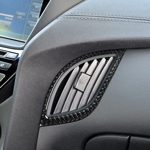 Trim Central Console Side Vent Frame Car Stickers Decals Compatible with Hyundai Genesis Coupe 2013 2014 2015 2016 Interior Accessories Real Carbon Fiber - color: Central Vent
