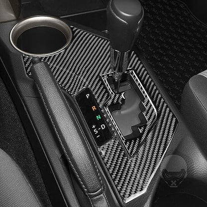 NVCNX Real Premium Carbon Fiber Car Center Console Automatic Transmission Gear Shift Panel Cover Decal Compatible with Toyota RAV4 2013 2014 2015 XLE LE Limited Interior Trim Kit Accessories Black - B - color: 2013-2015 Gear Shift Panel Trim - Kit B