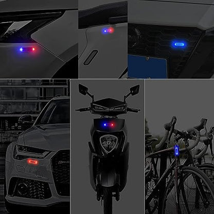 2Pack Solar Warning Lamp,WONFAST Waterproof Mini LED Solar Car Flashing Alarm Safety Lamp Bar Emergency Security Strobe Light for Bike Motorcycles SUV Truck Vehicle Night Driving (Red) - color: Red