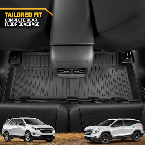 CAT® JustFit™ 3D Custom Fit Floor Mats, Chevy Equinox GMC Terrain 2019 2020 2021 2022 2023 2024, Heavy Duty Car Floor Liner Protection Laser Measured, Chevy Equinox Accessories for GMC Terrain - style: Chevy Equinox GMC Terrain (2019-2024)