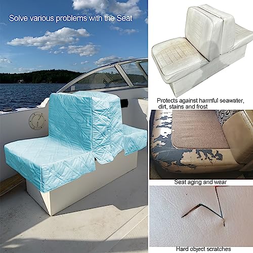 Blue Wave Back to Back Seat Covers - Gray 2 Set, Replacement Lounge Seats, Soft Microfiber, 100% Waterproof - color: 2 Sets Blue