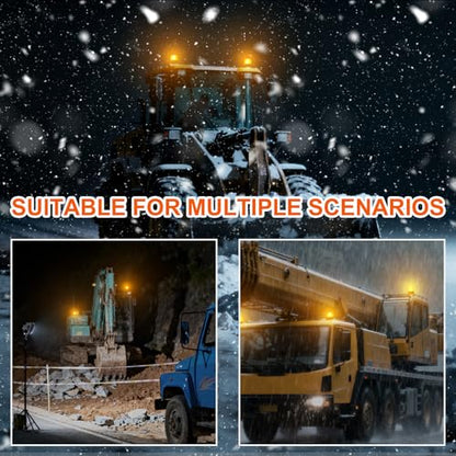 2PCS Amber Emergency Strobe Lights, 30 LED High Visibility Warning Lights with IP65 Waterproof Rating, Universal Flashing Beacon Lamp for Cars, Trucks, Vans, Tows, Tractors, ATV, Forklifts, Vehicles