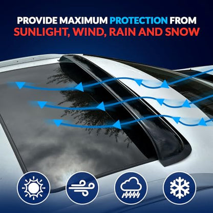 Car Rain Guard & Sunroof | Outside Mount Window Visor Side Deflectors | Waterproof Sunroof Cover Rain Shields Compatible with 1996-2001 Audi A4 | 5 Pcs Set, WSV-661, Dark Smoke - size: Compatible With Audi A4 1996-2001