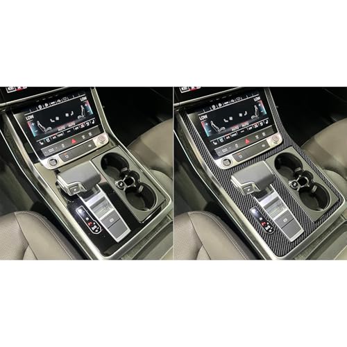 NVCNX Real Premium Carbon Fiber Accessories for Audi Q8 2019-2026 / Q7 SQ7 SQ8 RS Q8 2020-2026 2021 2022 2023 2024 2025 Car Center Console Gear Shift Panel Cover Interior Trim Sticker Decal 1PC - color: Center Console Gear Shift Panel Trim