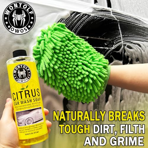 Wontolf Complete Car Wash Cleaning Kit, Car Interior Detailing Kit with Car Wash Soap, Interior Detailing Cleaner, Wheel Cleaner, Wheel Brush, Dying Towel, for Cars Trucks RVs SUVs - size: 2.29 Fl Oz (Pack of 7)
