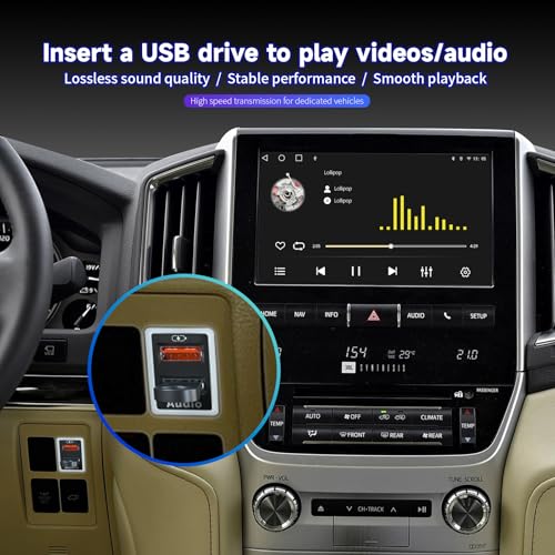 Car Charger for Toyota USB Audio Input Port Socket,Fast Charging,with LED Light Show,Compatible Android Car Radio.（White-1.3x0.9inch） - color: White
