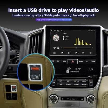 Car Charger for Toyota USB Audio Input Port Socket,Fast Charging,with LED Light Show,Compatible Android Car Radio.（White-1.3x0.9inch） - color: White