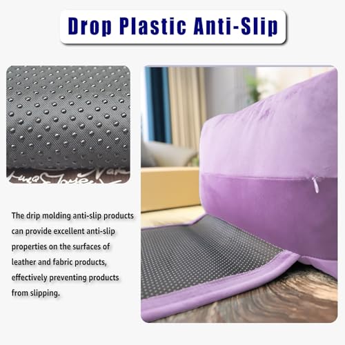 Headrest Pillow with Pearl Cotton Filling - Non-Slip Headrest Cushion with Velvet Cover for Recliners, Sofas and Loveseats (Lavender) - color: Lavender
