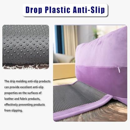 Headrest Pillow with Pearl Cotton Filling - Non-Slip Headrest Cushion with Velvet Cover for Recliners, Sofas and Loveseats (Lavender) - color: Lavender