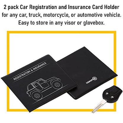 CANOPUS Car Registration and Insurance Holder, Car Document Holder, Vehicle Registration and Insurance Card Holder, Wallet for Auto, Trailer, Motorcycle, Truck, Vehicle Paperwork Organizer (2 Pack) - size: Jeep