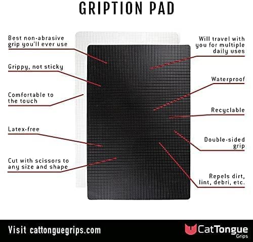 CatTongue Grips Non-Adhesive Anti-Slip Mat - Multi-Purpose Non-Slip Pad for Countertops, Desks, Tables & Workspaces - Ideal Desk Mat, Drawer Liner, Laptop Pad & More (Black, 8” x 12”) - color: Black