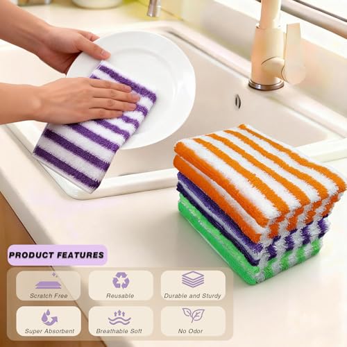 3 Pack Cellulose fiber Cleaning Cloth, Highly Absorbent Kitchen Cleaning Rags for Kitchen, Car, Window, Housekeeping, Household Dusting, No odor and No Scratch Reusable, 11.8"X10.6", Purple - color: Purple
