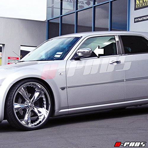 Compatible with(Just Overlay Stick on, NOT for SNAP in Replacement) Chrome Mirror Covers for 2005-06 07 08 09 2010 Chrysler 300+C/Dodge Charger 2006-10 & Magnum 06-2008 - Chromed Mirrors