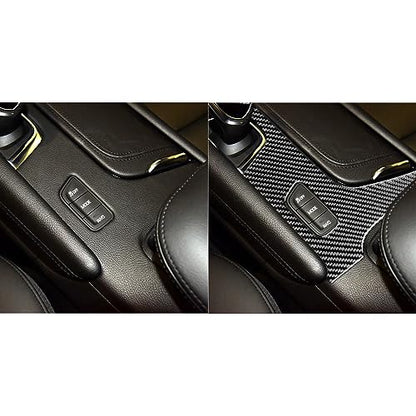 NVCNX Real Premium Carbon Fiber Compatible with Cadillac XT5 2017 2018 2019 Car Center Console Gear Shift Panel Cover Sticekr Decal Interior Trim Accessories Black - color: For 2017-2019 Xt5 Center Console Gear Shift Panel
