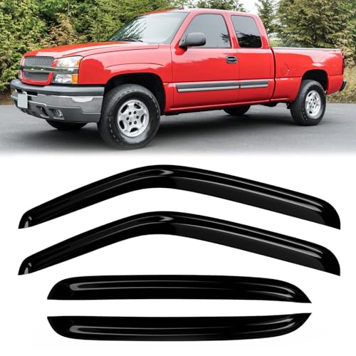 Window Rain Guards Compatible Crew Cab 09-18 Dodge Ram 1500 2010-25 Dodge Ram 2500 3500 Mega Cab 4PC Window Visors Vent Shade Deflector - size: 10-25 Dodge Ram 2500 3500