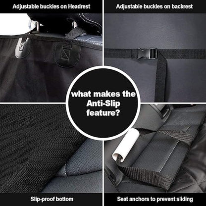 AsFrost Dog Seat Cover Cars Trucks SUVs, Thick 600D Heavy Duty Pets Car Seat Cover, Waterproof & Wear-Resistant Durable Nonslip Backing & Hammock Convertible, Black, 2 Pack - color: black, size: 2 PCS
