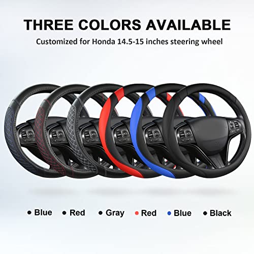 West Llama Customized Auto Car Steering Wheel Cover for Honda(Black+Gray-Standard Size) - color: C-gray-1, size: Standard size (14 Â½''-15'')