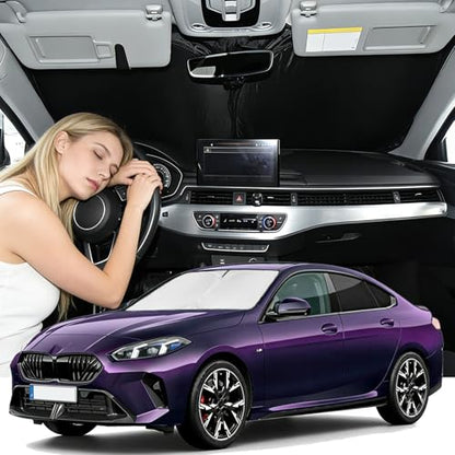Windshield Sunshade for BMW 2-Series 2022-2026 Sun Windshield Shade Upgrade 4 Layers Blocks UV Rays Custom Fit 2-Series Car Window Shades Front Windshield Keep Cool Foldable Car Accessories - size: for BMW 2-Series 2022-2026