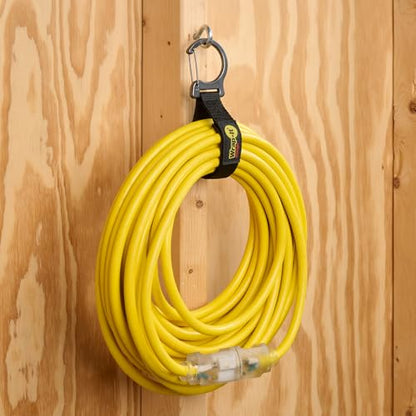 Wrap-It Storage Quick Clips - 14" (3-Pack) Black - Cable Straps With a Metal Clip to Use as an Extension Cord Organizer or Garden Hose Holder - size: 14" (3-pack)