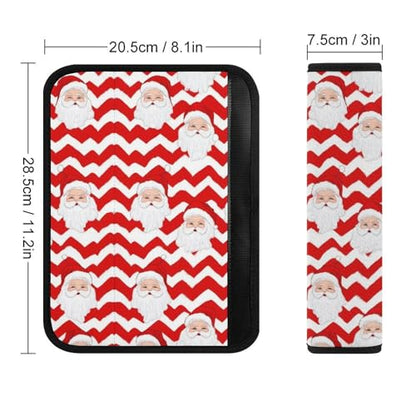 Comfortable Cushion Pad Car Shoulder Strap Harness Pad, Christmas Santa Claus Red 2PCS Car Belt Covers - color: Color843