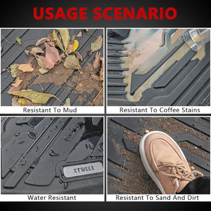All Weather Floor Mat for 2014-2018 Chevy Silverado/GMC Sierra 1500 Crew Cab, 2015-2019 SLV/SRA 2500 3500 HD,TPE Car Mat Full Set 1st & 2nd Row All Weather Anti-Slip Waterproof Odorless - size: Chevy, style: 14-18 Chevy Silverado/GMC Sierra 1500 Crew Cab
