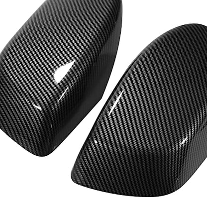 X AUTOHAUX Pair Car Exterior Rear View Mirror Covers Cap Replacement for BMW 5 Series E60 E61 E63 E64 2004-2007 Carbon Fiber Pattern - color: Black Carbon Fiber