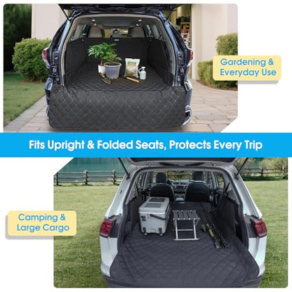 ALLANSING Extra Long SUV Cargo Liner for Dogs - Heavy-Duty 900D Oxford Waterproof Pet Cargo Protector with All-Round Protection & TPU Suction Cups, Fits Full-Size SUVs and Minivans - size: Extra Large (No Zipper)