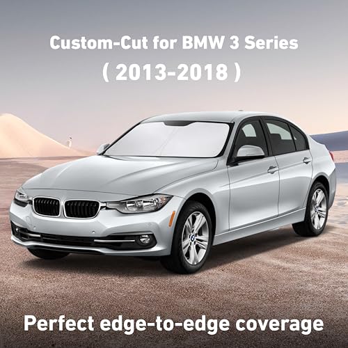 EcoNour Windshield Sunshade Compatible for BMW 3 Series F30/F31/F80/M3 2013-2016 2017 2018, Sun Visor for Front Windshield & Window Sun Shade Cover, UV Heat Blocker & Protector, Car Accessories - size: For BMW 3 Series (2013-2018)