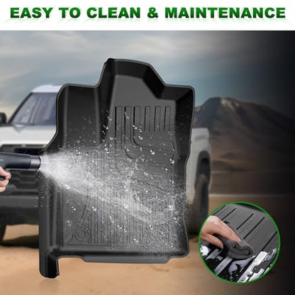 AOMSAZTO Floor Mats for 2022-2025 Toyota Tundra/Tundra Hybrid (Only CrewMax Cab) 5.5FT Truck Bed Mat - All Weather Protection Floor Liners & Bed Liner Set Accessories 2025 2024 2023 2022 - style: 2022-2025 | For Toyota Tundra 1st & 2and Row & Truck