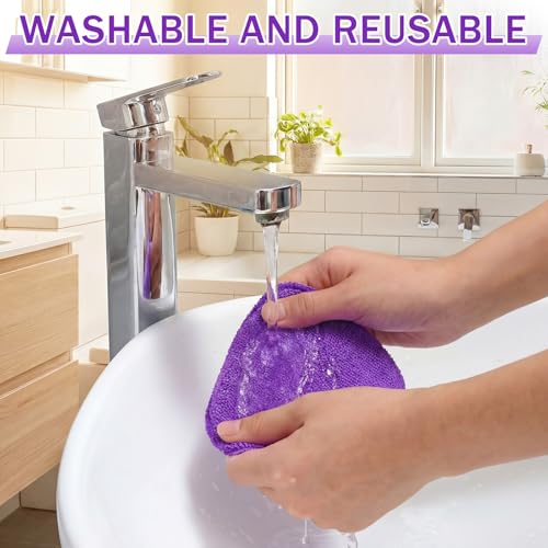FoldTier 8 Pcs Car Windshield Cleaner Kits with Extendable Handle, 5 Microfiber Towel Pads, 1 Brush, 1 Empty Spray Bottle for Auto Glass Wiper Suvs Rvs & Home Windows(Purple) - color: Purple