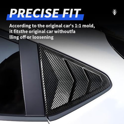 Chrome Carbon Fiber Style Car Rear Side Louvers Window Trim Panel for Subaru Crosstrek 2024 2025 2026 Impreza Auto Exterior Accessories Back Blinds Decorations Protection Cover