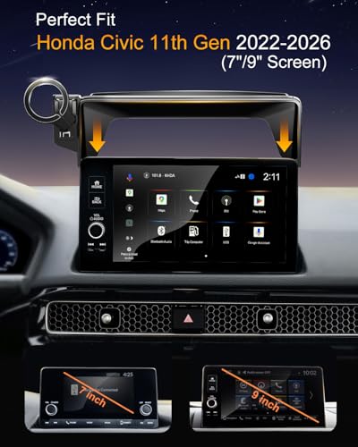 pop-tech Magnetic Phone Holder for Honda Civic 11th Gen 2022 2023 2024 2025 2026, 360° Car Screen Phone Mount Made for Civic Hatchback Sedan Touchscreen, Compatible with Magsafe iPhone Accessories - style: for 2022-2026 Civic