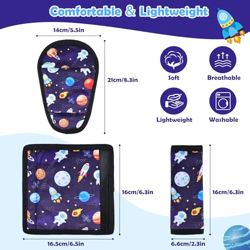 3 Pcs Car Seat Stroller Straps Pads for Baby, Newborn Soft Shoulder Strap and Crotch Covers, Universal Shoulder Straps Pads for Car Seat, Pushchair, High Chair (Starry Sky) - color: Starry Sky
