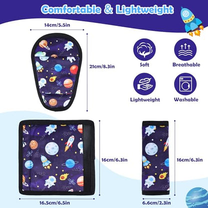 3 Pcs Car Seat Stroller Straps Pads for Baby, Newborn Soft Shoulder Strap and Crotch Covers, Universal Shoulder Straps Pads for Car Seat, Pushchair, High Chair (Starry Sky) - color: Starry Sky
