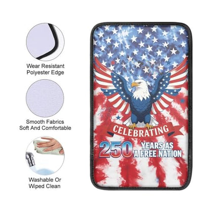 Dreaweet Patriotic Eagle Arm Rest Cover for Car 250th Anniversary Center Console Cover Pad Soft Scratch-Proof Universal Armrest Cover for SUV Truck Sedan - color: 250 Years Eagle