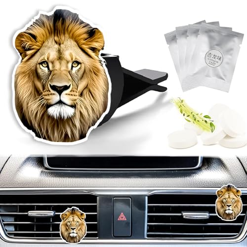 Cute Car Air Freshener Clips Lion Car Vent Clip Lion Cars Scents Cologne Air Conditioner Clip Auto Vent Interior Decoration Cars Accessories Lions Loves Gifts for Men Women - color: Lion