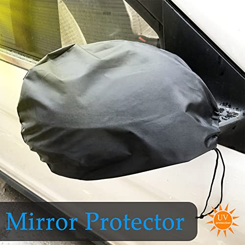 ASUBHA 2PCS Side Mirror Covers, Car Mirror Protector, Waterproof Snow Rearview Cover Protects from Ice Snow Frost Dew Rain Bird Poop, Car Accessories Auto Rearview Protection Cover for Most Vehicles