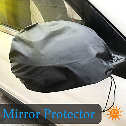 ASUBHA 2PCS Side Mirror Covers, Car Mirror Protector, Waterproof Snow Rearview Cover Protects from Ice Snow Frost Dew Rain Bird Poop, Car Accessories Auto Rearview Protection Cover for Most Vehicles