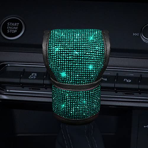 Plush Auto Gear Shift Knob Cover with Crystal Glitter Bling Rhinestones for Girls,Lady Universal Fit (Bling) (Green) - color: Green