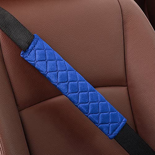 4 Pack Universal Car Seat Belt Pads, Adult Seat Belt Shoulder Strap Covers Harness Pad for Car/Bag,Soft Comfort Helps Protect You Neck Shoulder from The Seat Belt Rubbing (4pack-Blue) - color: blue