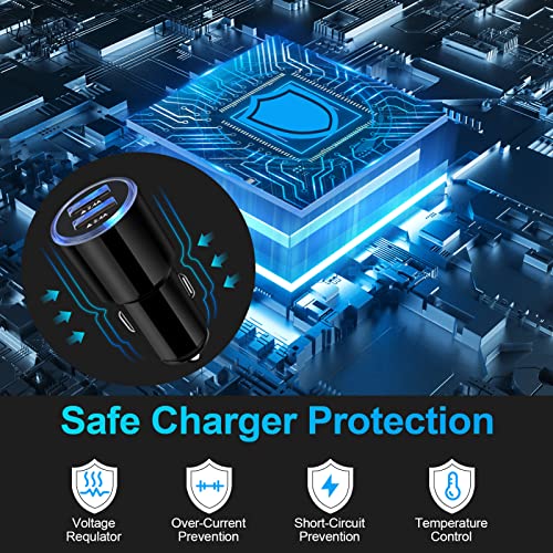 USB Car Charger, 2Pack 4.8A Fast Charging Dual Port USB Cigarette Lighter Adapter for iPhone 15 14 13 12 11 Pro Max SE XR X 8 7 6, iPad, Samsung Galaxy S23 S22 S21 S20 S10 S9 S8 S7 A51,Android,Kindle