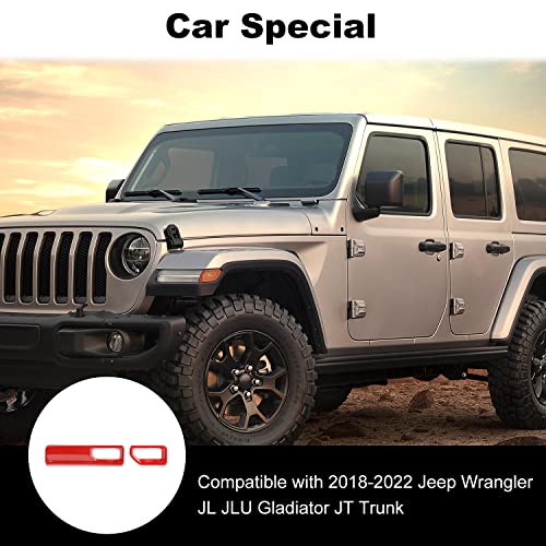 JWWY JL Wrangler Front Wiper Base Panel Protect Cover Trim Compatible with 2018-2025+ Jeep Wrangler JL JLU Gladiator JT Trunk Accessories Red - color: Red